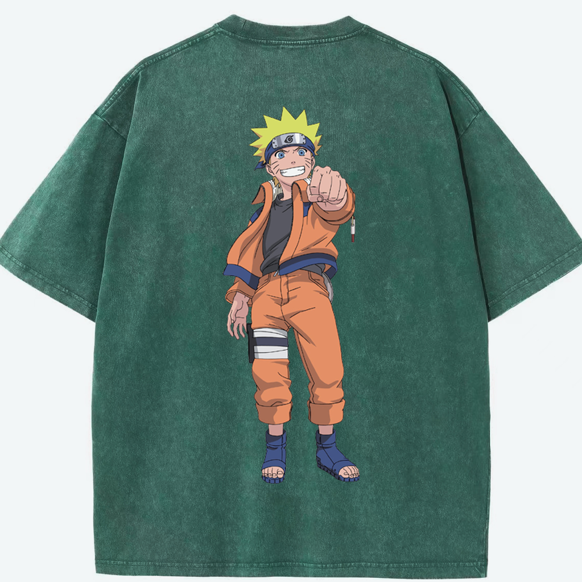 （画像用） NARUTO -ナルト- うずまき ナルト Uzumaki Naruto 綿100% ヴィンテージ風 半袖Tシャツ（背面プリント）